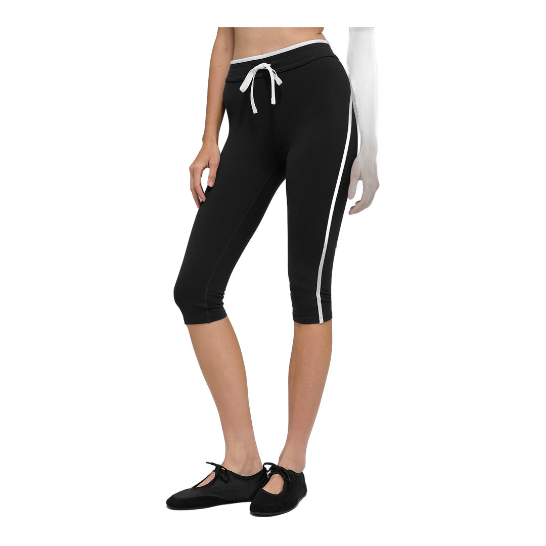 alo Airbrush High-Waist Race Pace Capri - Black/White