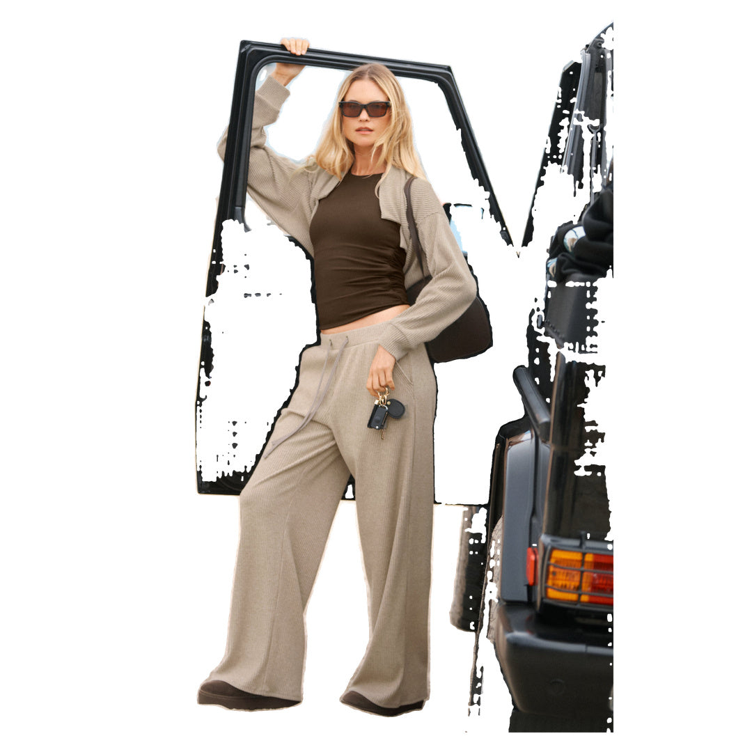 ALO Muse Wide Leg Pant - Gravel Heather