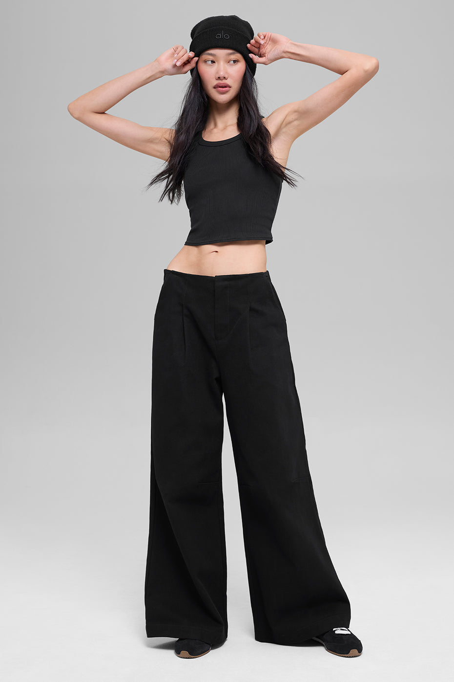 alo High-Waist Main Character Wide Leg Trouser - Black