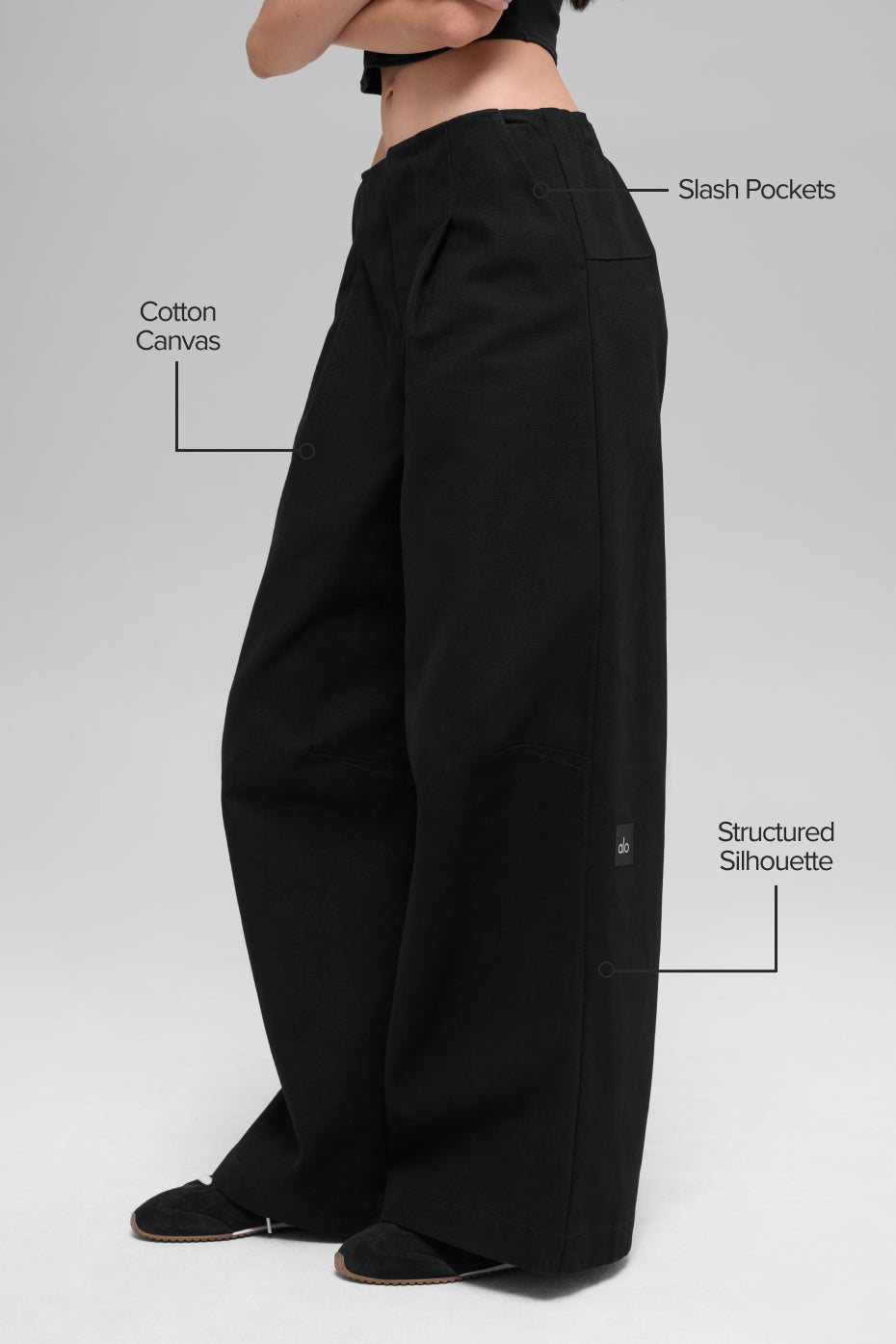 alo High-Waist Main Character Wide Leg Trouser - Black