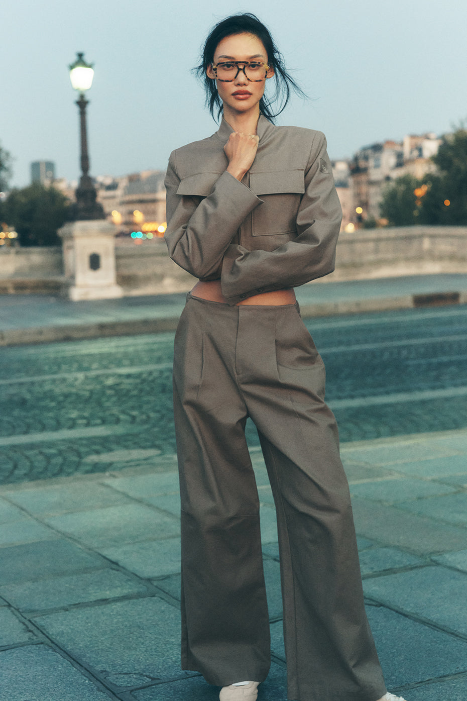alo High-Waist Main Character Wide Leg Trouser - Light Cocoa