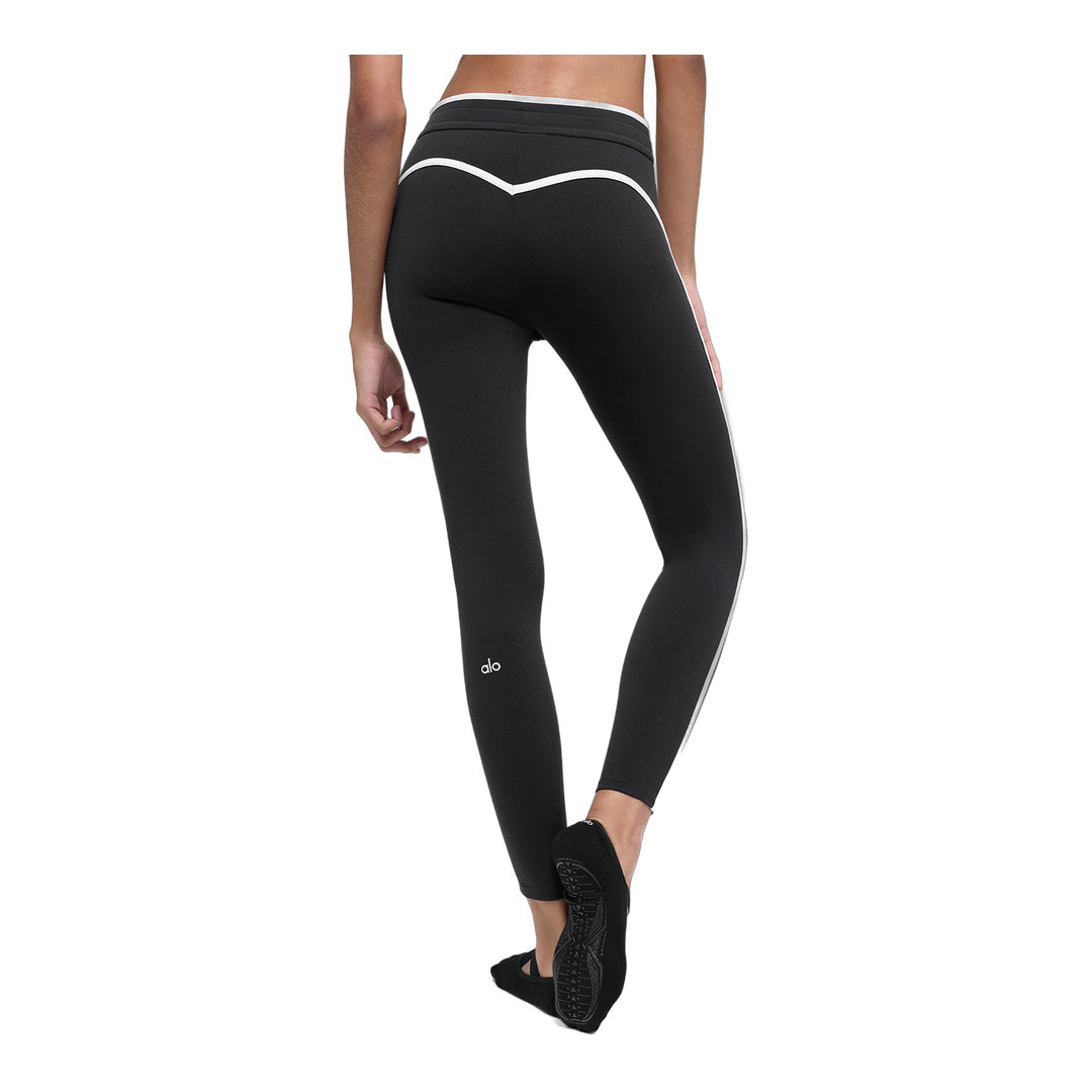 alo Airbrush High-Waist Race Pace 7/8 Legging - Black/White
