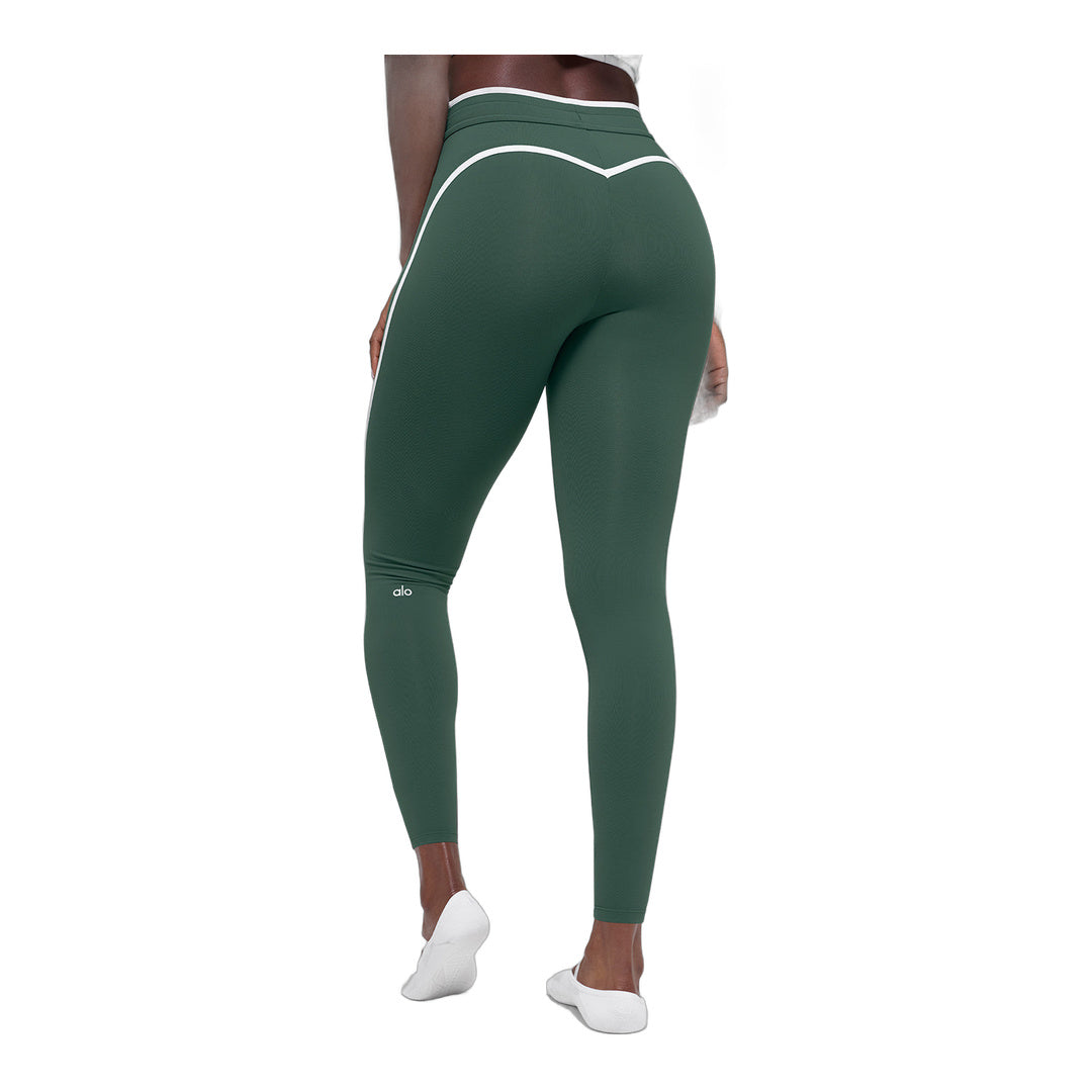 alo Airbrush High-Waist Race Pace 7/8 Legging - Clover Green/White