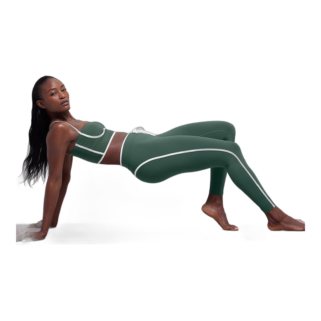 alo Airbrush High-Waist Race Pace 7/8 Legging - Clover Green/White