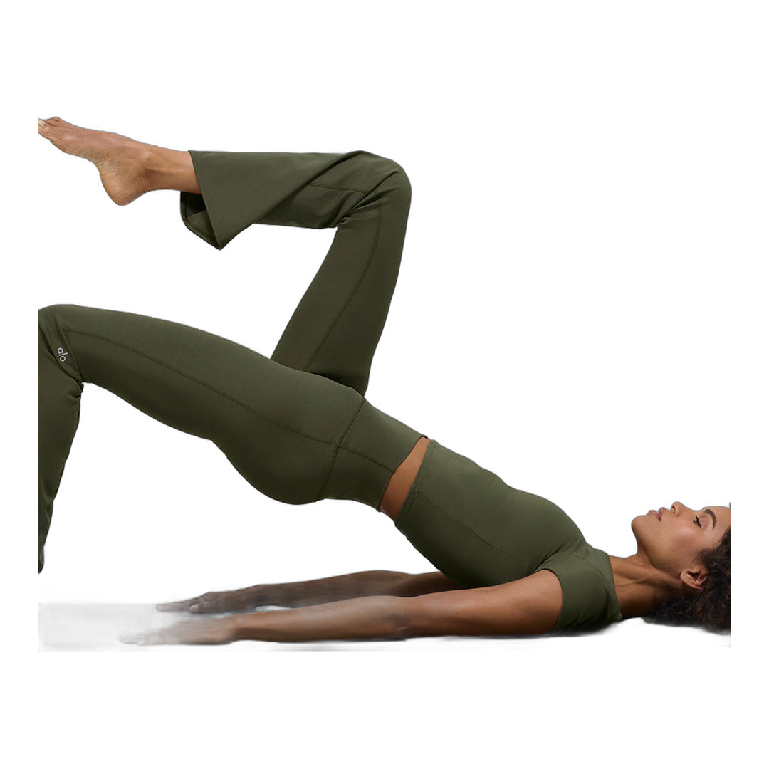 alo ALO Softsculpt High-Waist Bootcut Legging - Green Olive