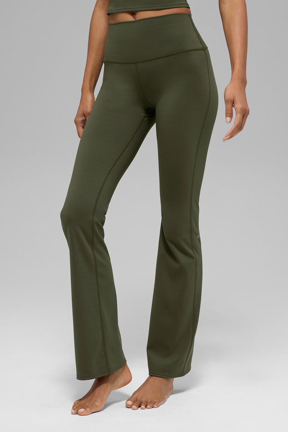 alo ALO Softsculpt High-Waist Bootcut Legging - Green Olive