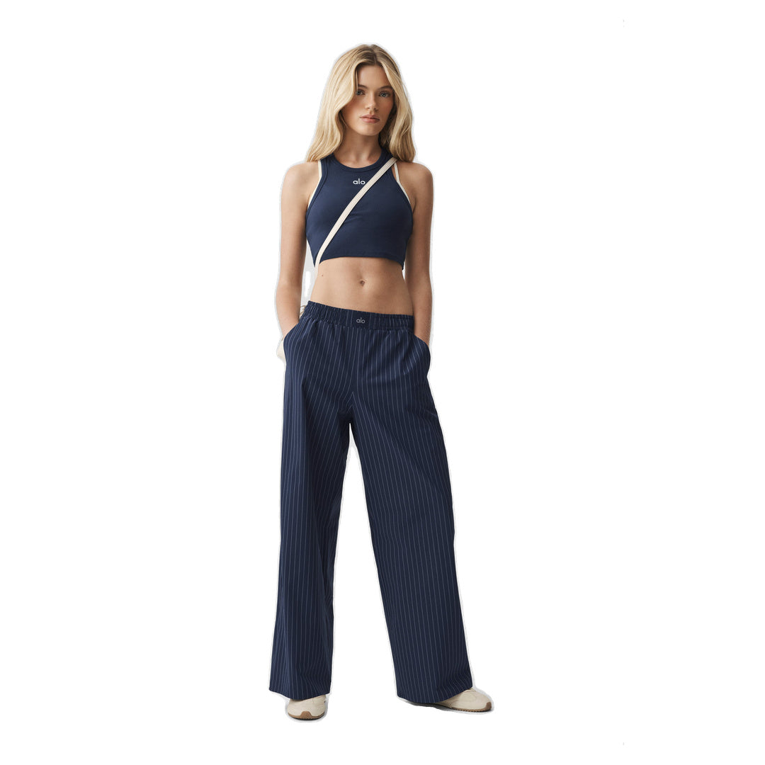 ALO Pinstripe Daylight Boxer Pant (Regular) - Navy/Ivory
