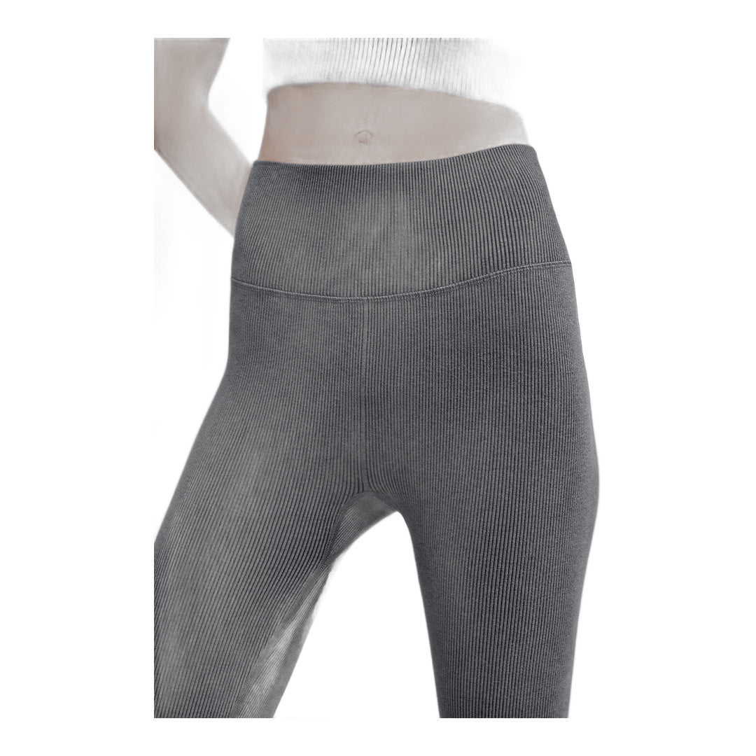 alo Seamless High-Waist Two Tone Rib Legging - Dark Misty Grey Heather