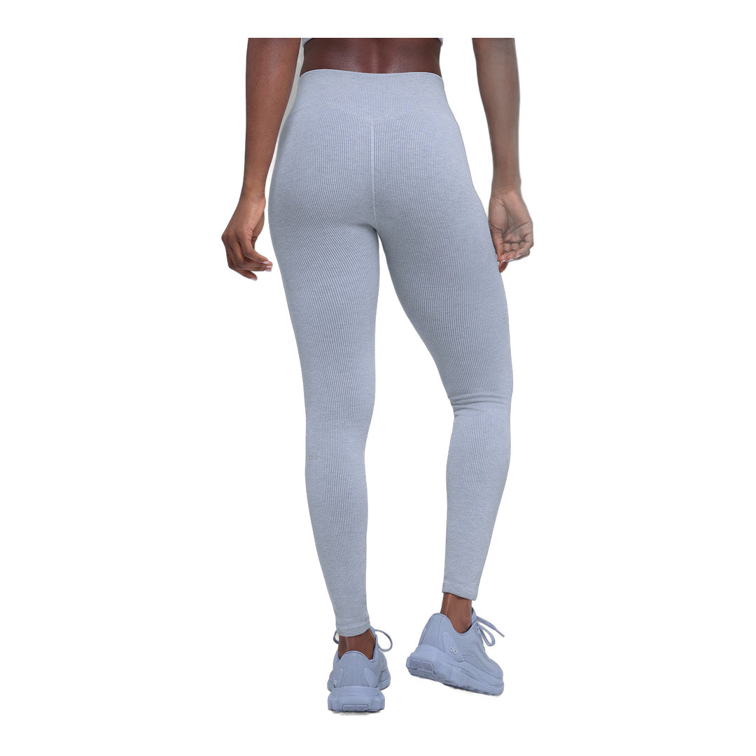 alo Seamless High-Waist Two Tone Rib Legging - Winter Frost Heather