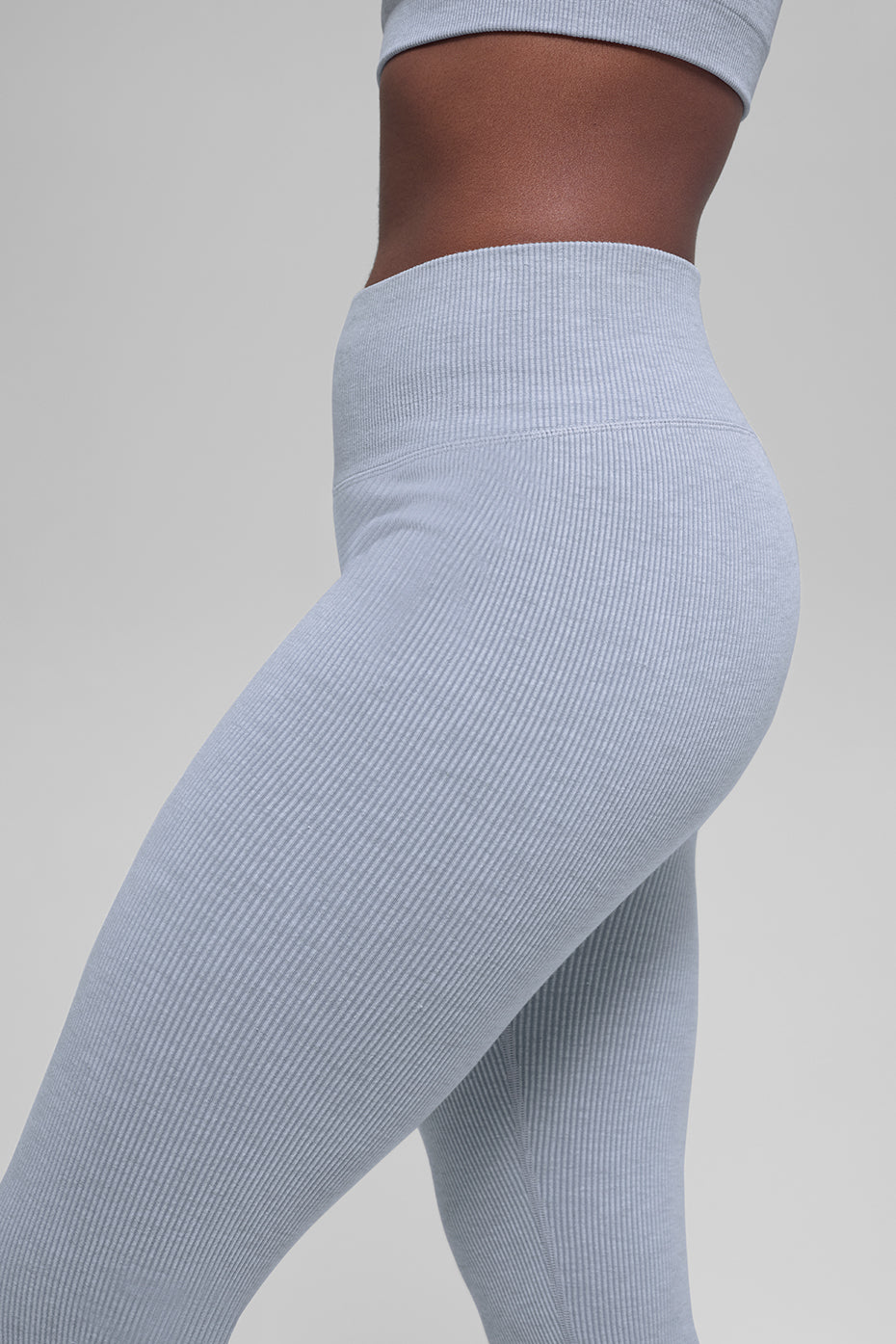 alo Seamless High-Waist Two Tone Rib Legging - Winter Frost Heather