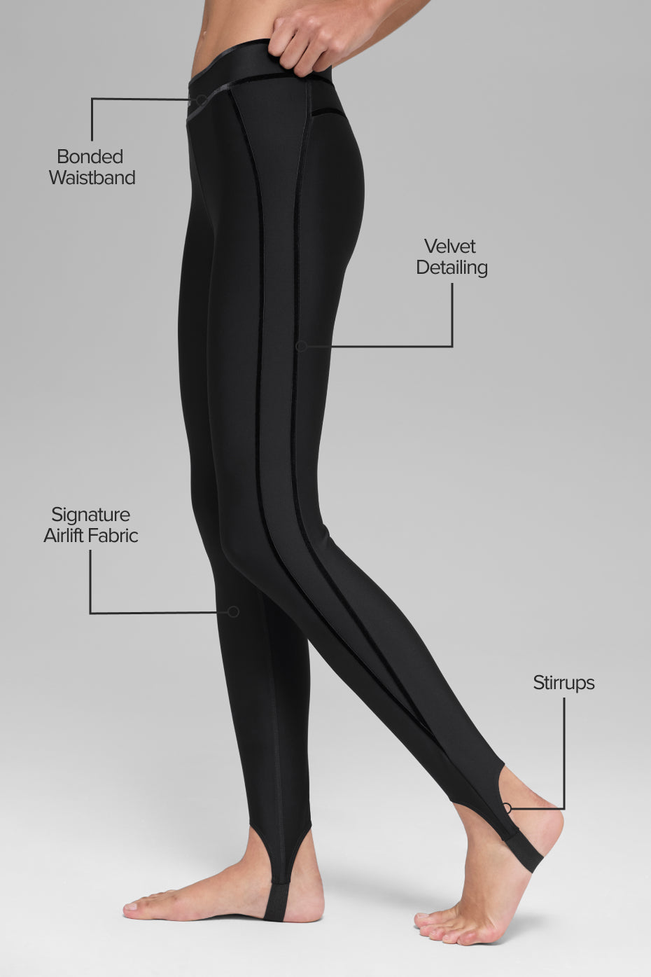 alo Airlift High-Waist Love Language Stirrup Legging - Black