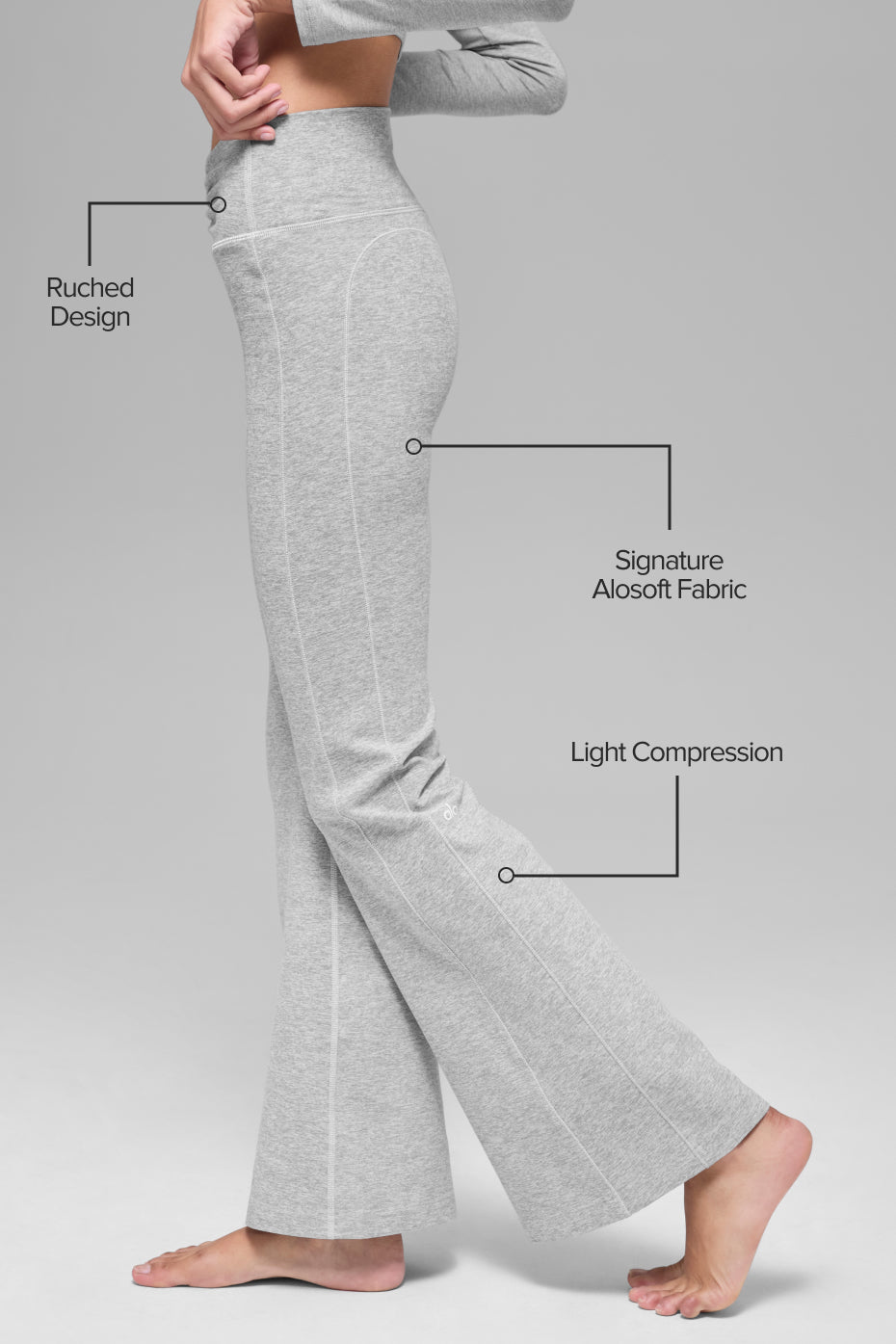 alo Alosoft Intuition High-Waist Bootcut - Athletic Heather Grey