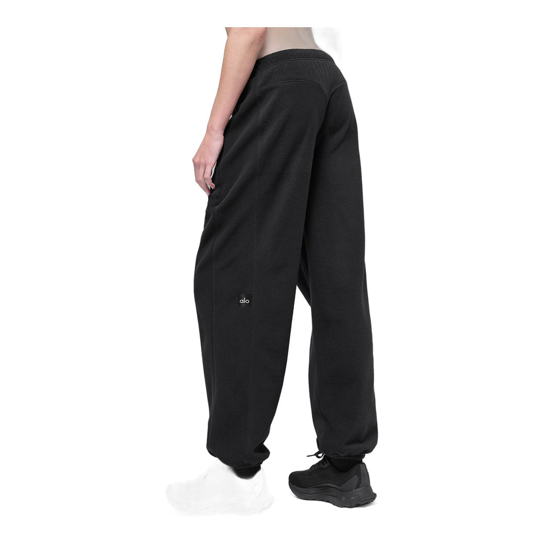 alo Polar Fleece High-Waist Retreat Jogger - Black