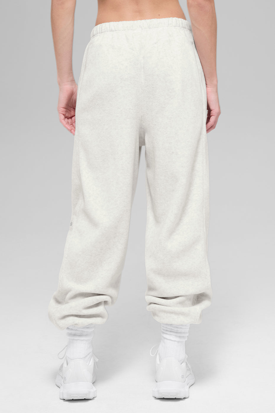 alo Polar Fleece High-Waist Retreat Jogger - White Heather Grey