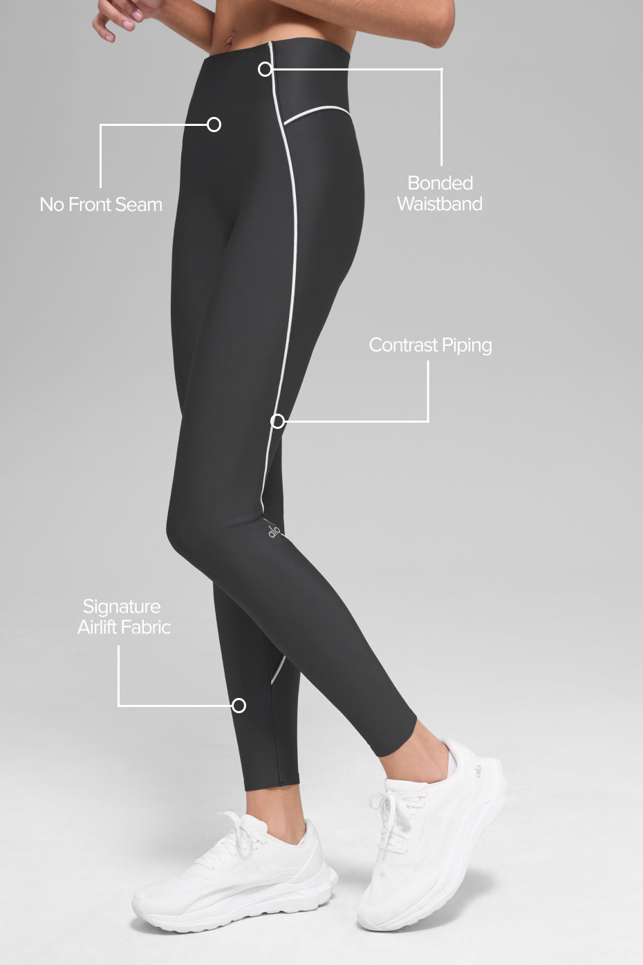 alo Airlift High-Waist Haven Legging - Anthracite/White