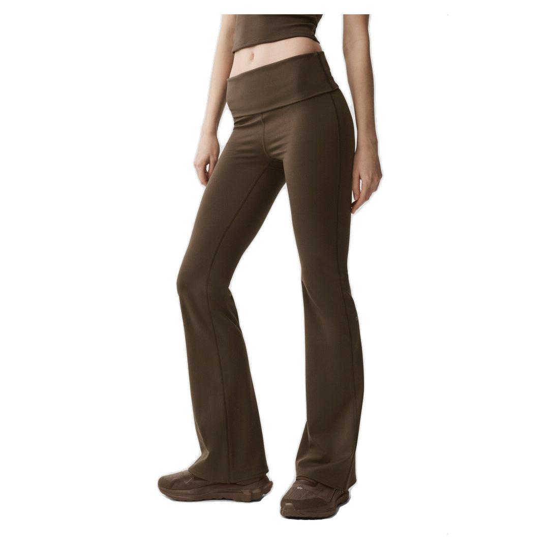 ALO ALO Softsculpt Foldover Flare Legging (Regular) - Espresso