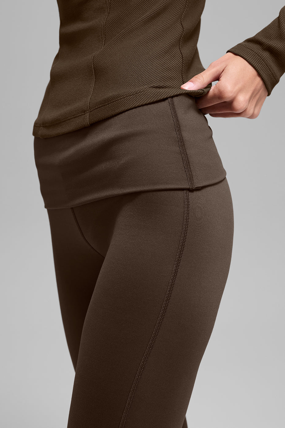 alo ALO Softsculpt Foldover Flare Legging - Espresso