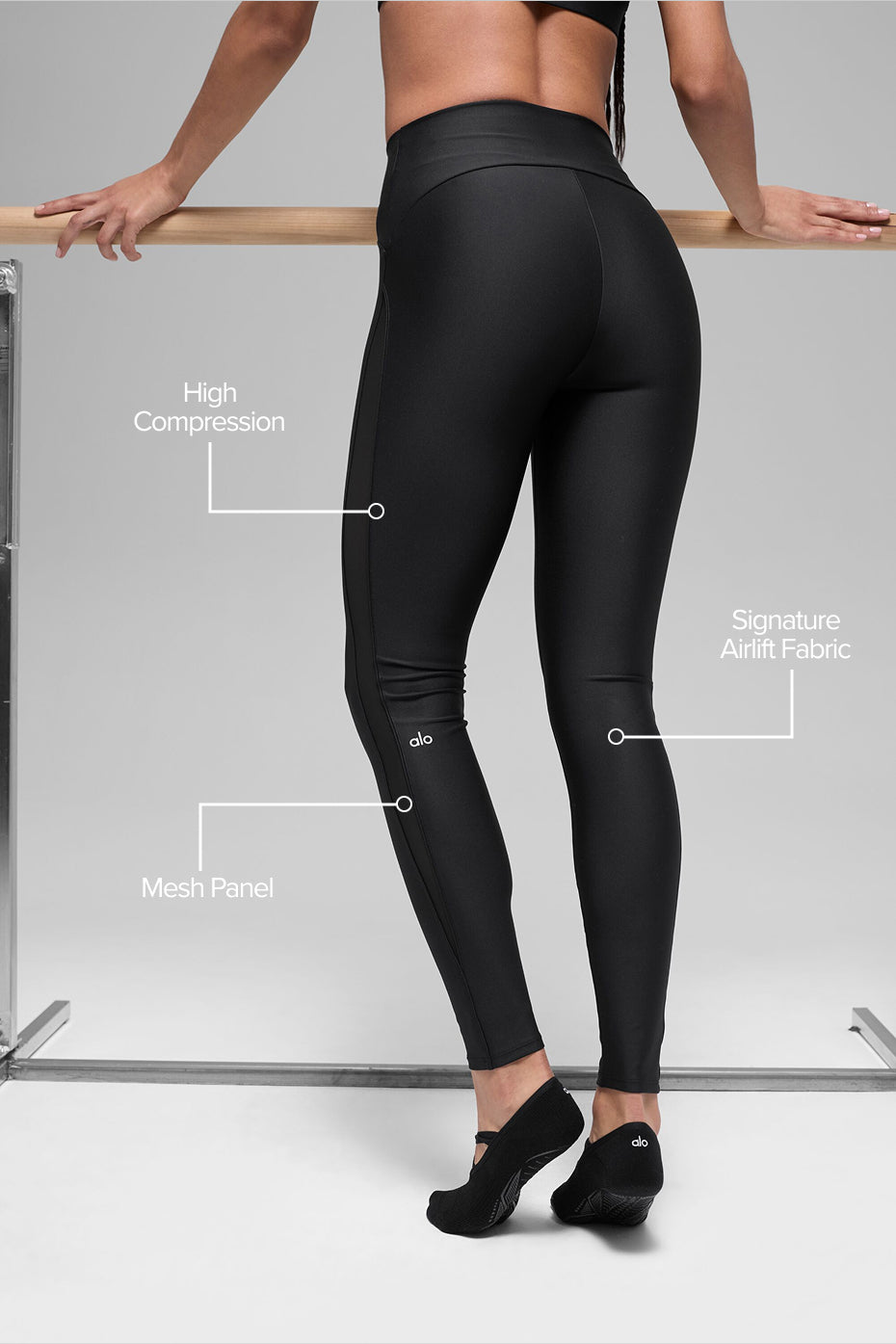 alo Airlift High-Waist Mesh Infatuation Legging - Black