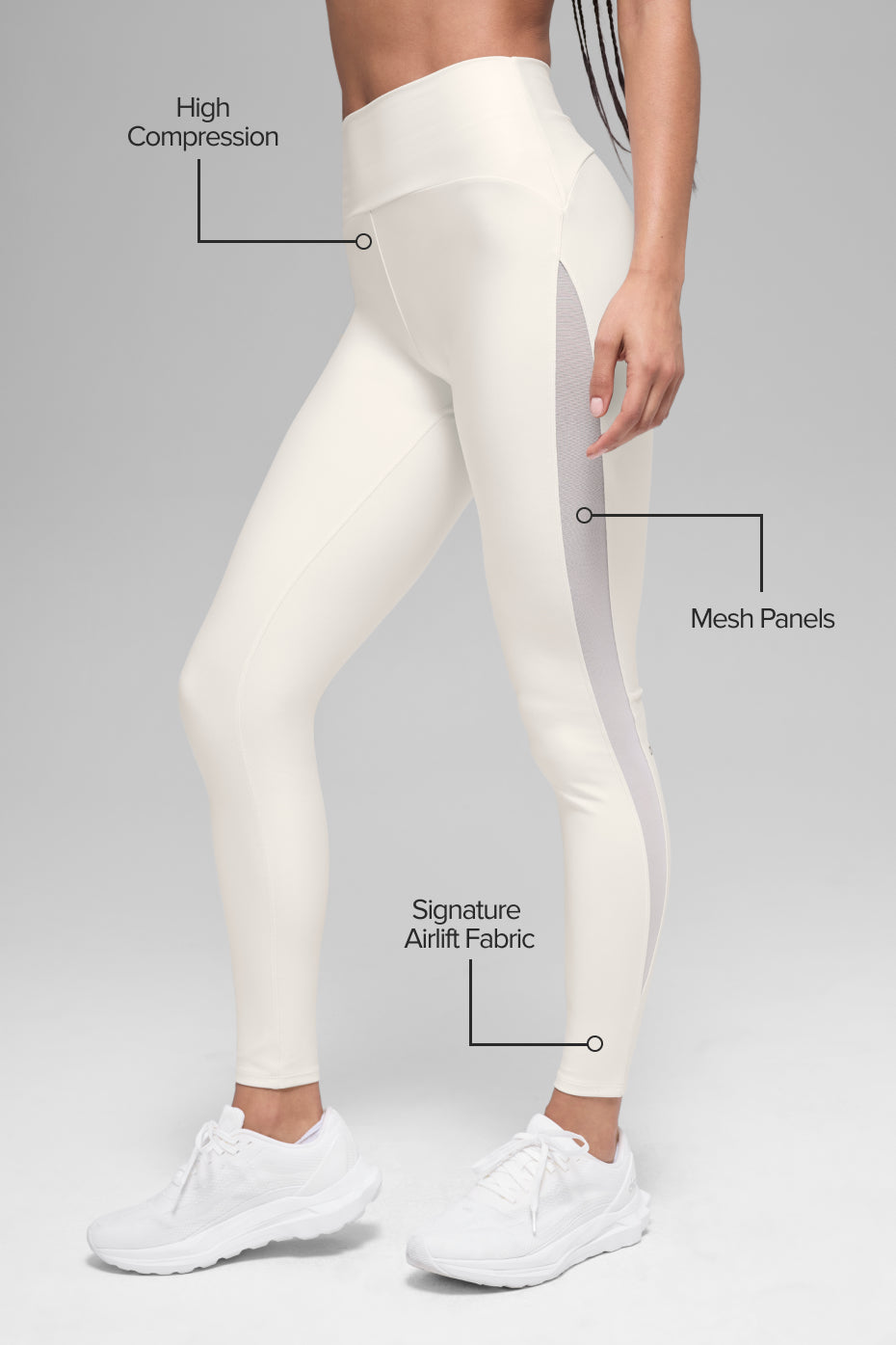 alo Airlift High-Waist Mesh Infatuation Legging - Ivory