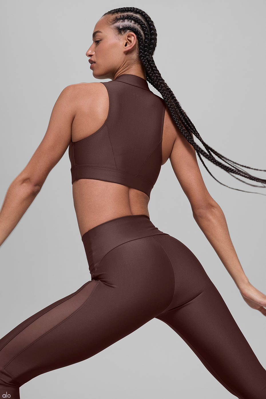 alo Airlift High-Waist Mesh Infatuation Legging - Brownstone