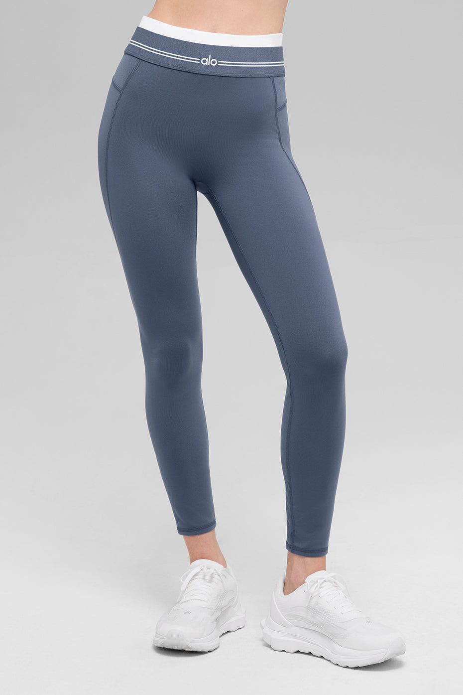 alo Airbrush High-Waist 7/8 Better Together Legging - Bluestone/White