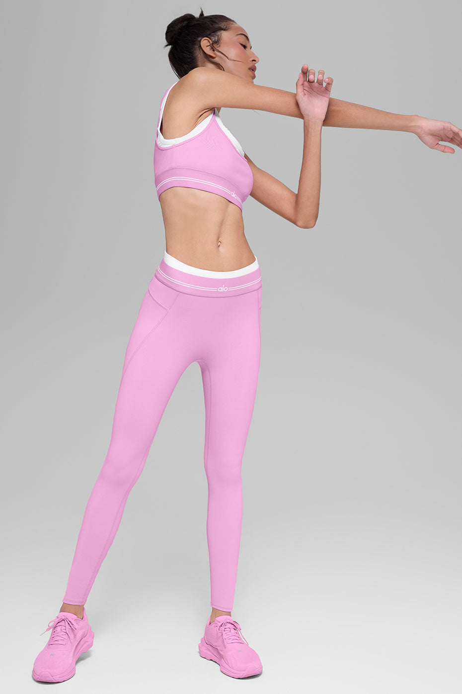 alo Airbrush High-Waist 7/8 Better Together Legging - Candy Heart Pink/White