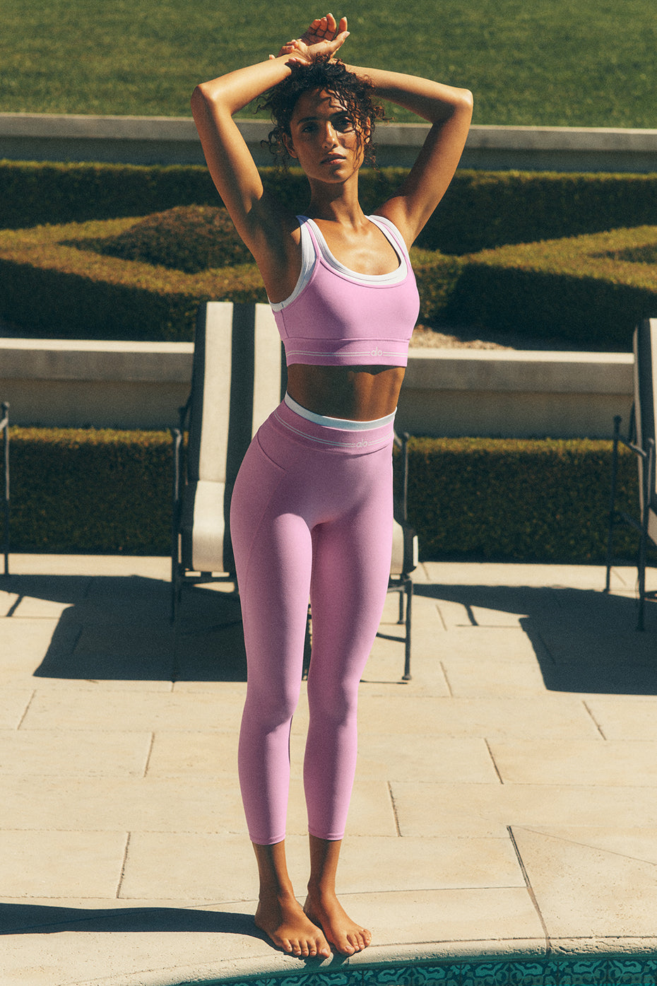 alo Airbrush High-Waist 7/8 Better Together Legging - Candy Heart Pink/White