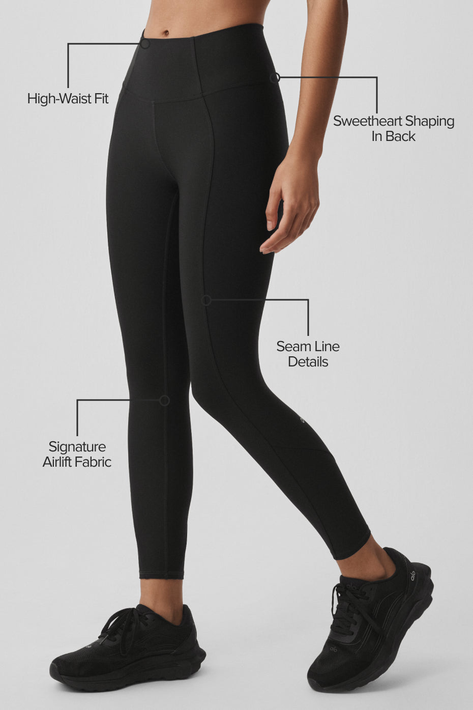 alo Airlift High-Waist 7/8 Fine Line Legging - Black