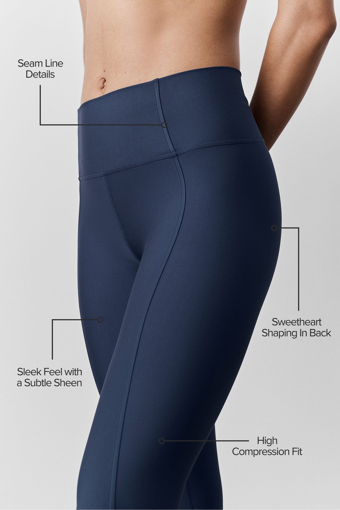 alo Airlift High-Waist 7/8 Fine Line Legging - Navy