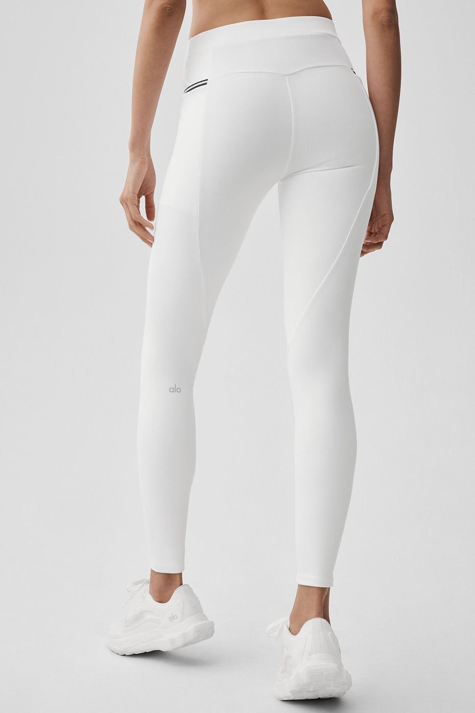 alo Airbrush High-Waist Fast Track Legging - White/Black