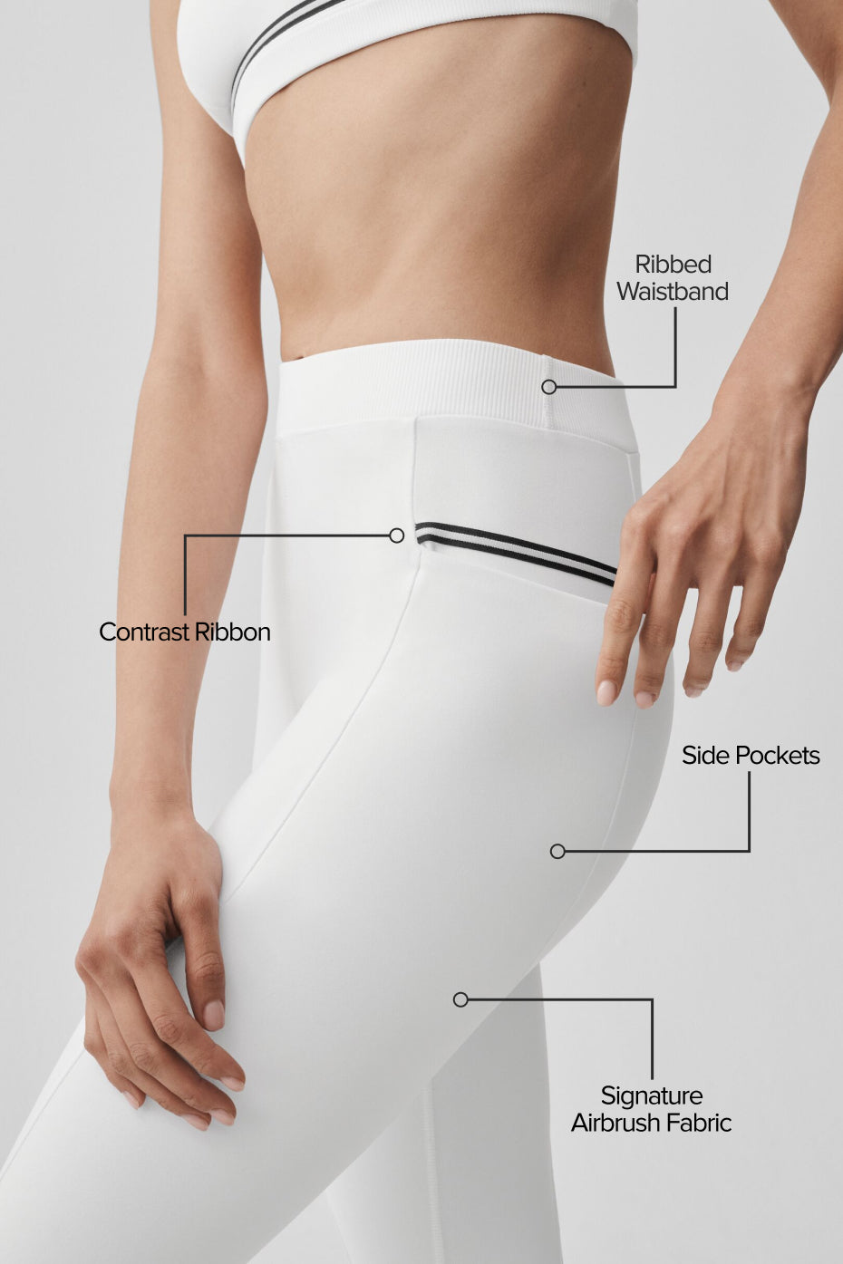 alo Airbrush High-Waist Fast Track Legging - White/Black