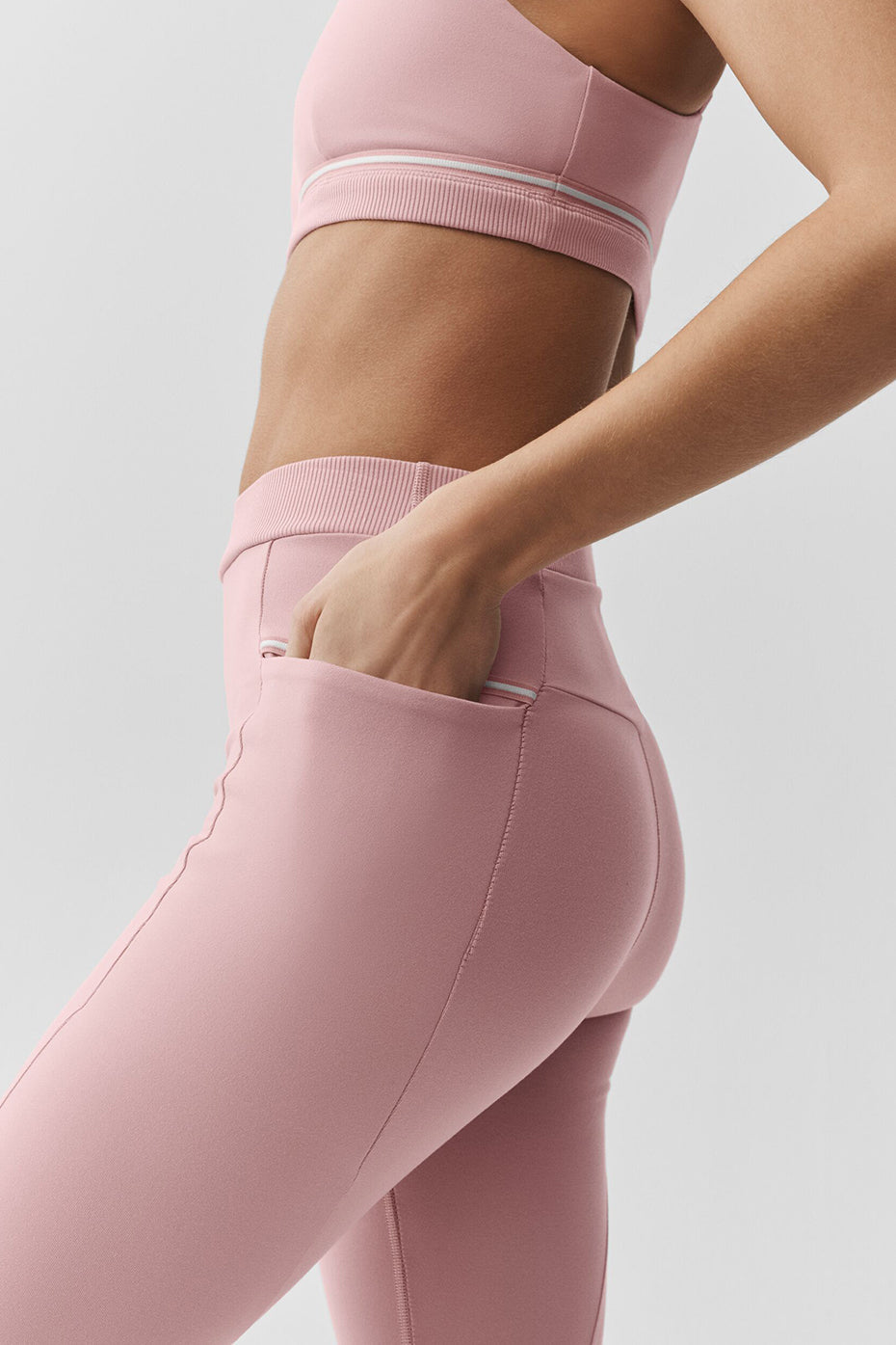alo Airbrush High-Waist Fast Track Legging - Vintage Pink/White