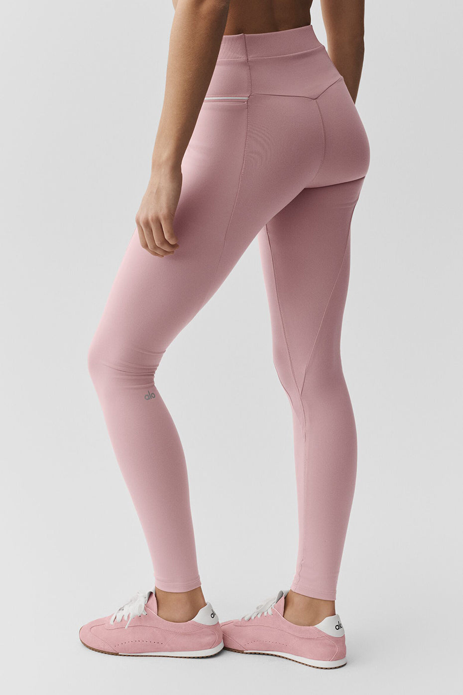 alo Airbrush High-Waist Fast Track Legging - Vintage Pink/White
