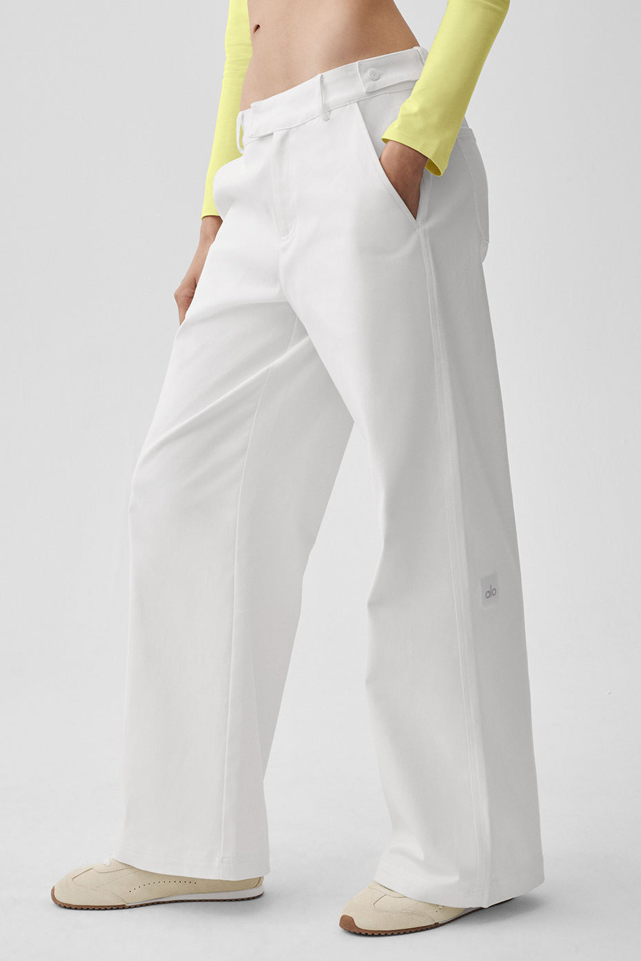 alo High Road Straight Leg Pant - White