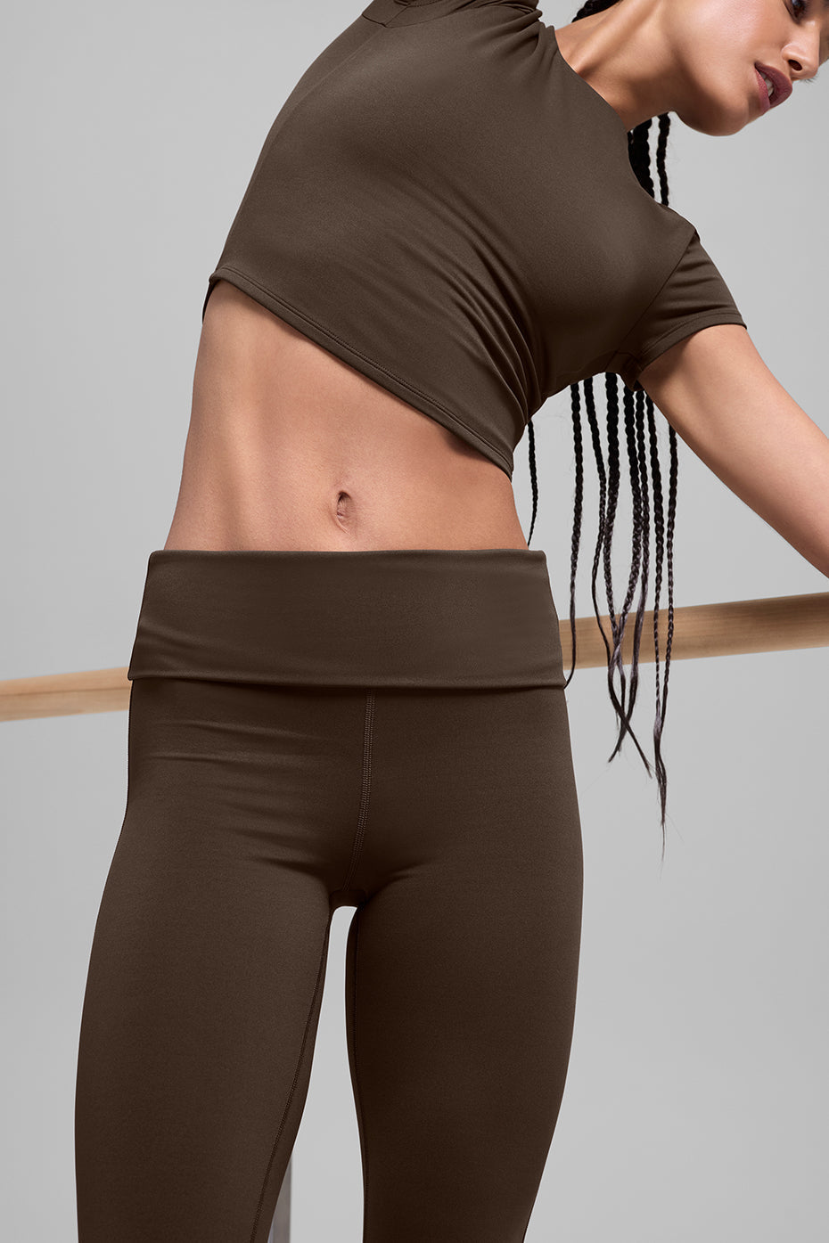 alo ALO Softsculpt 7/8 Foldover Flare Legging - Espresso
