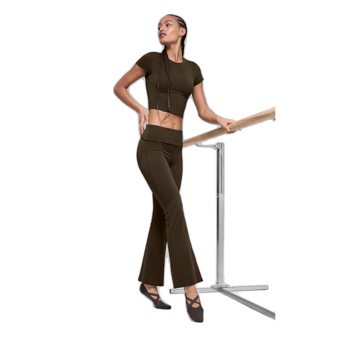 ALO ALO Softsculpt Foldover Flare Legging (Short) - Espresso