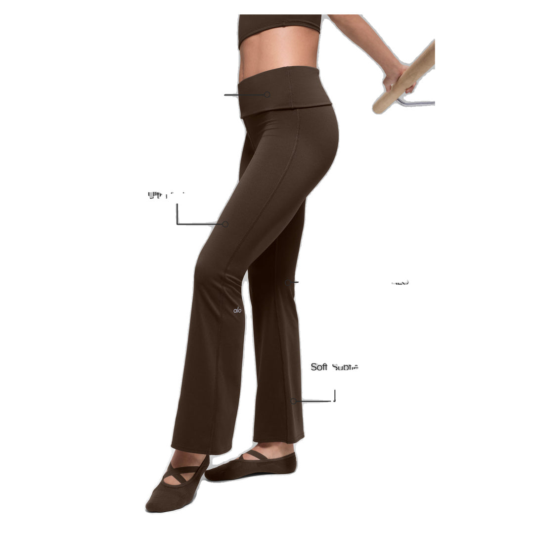 ALO ALO Softsculpt Foldover Flare Legging (Short) - Espresso