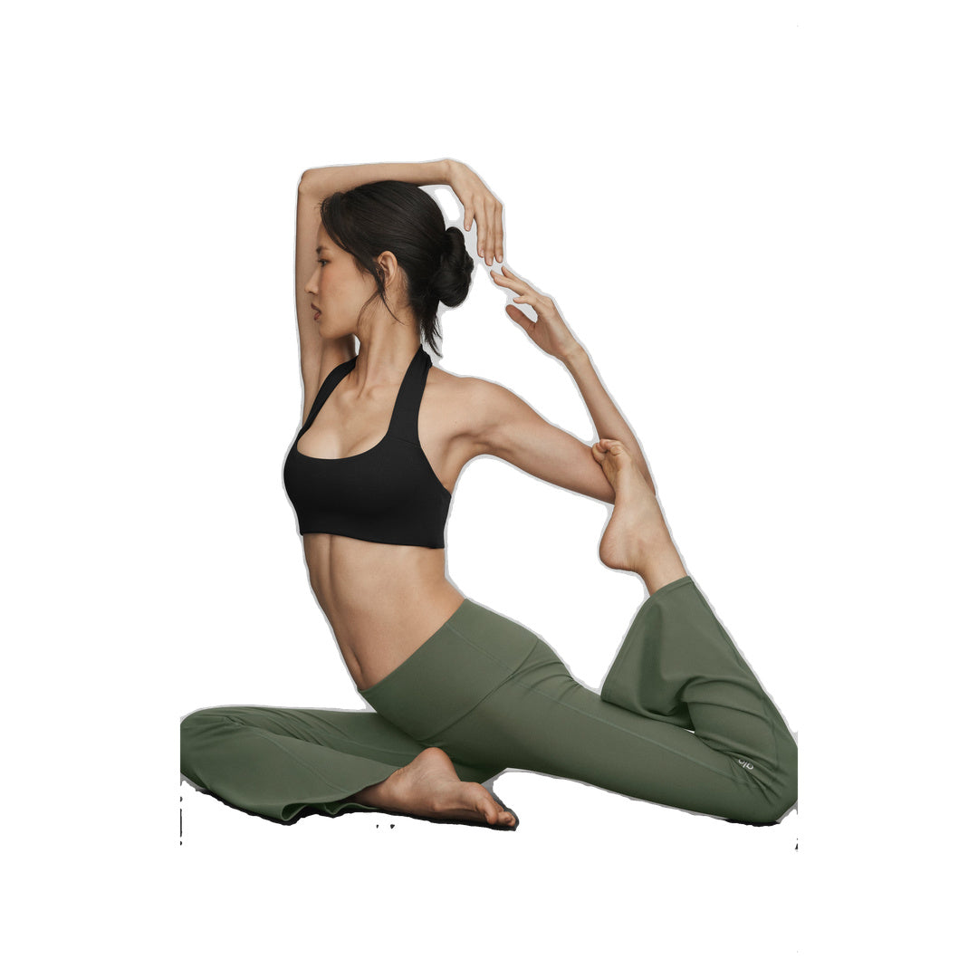ALO ALO Softsculpt Foldover Flare Legging (Short) - Bamboo Green