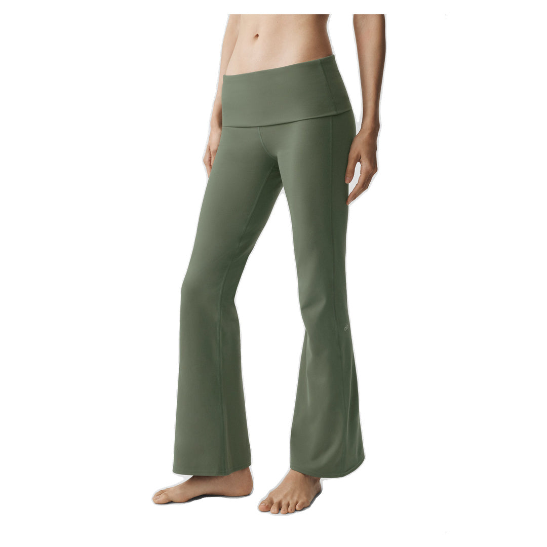 ALO ALO Softsculpt Foldover Flare Legging (Short) - Bamboo Green