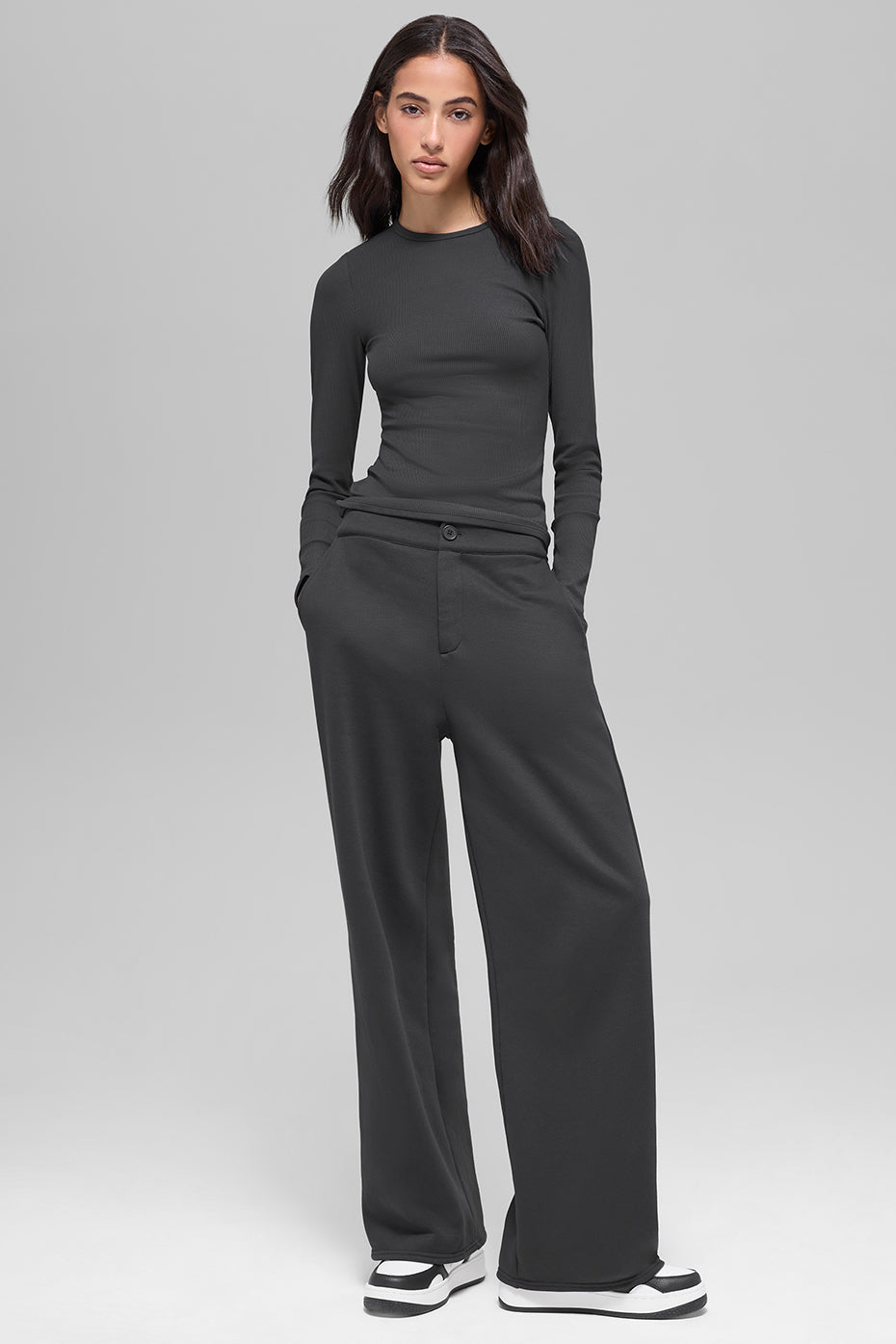 alo High-Waist Sweatpant Trouser - Anthracite