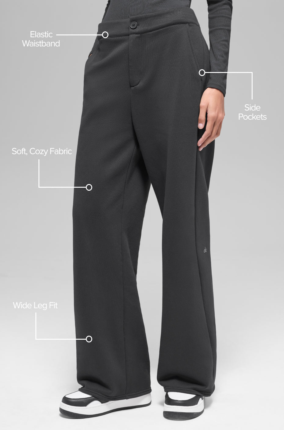 alo High-Waist Sweatpant Trouser - Anthracite