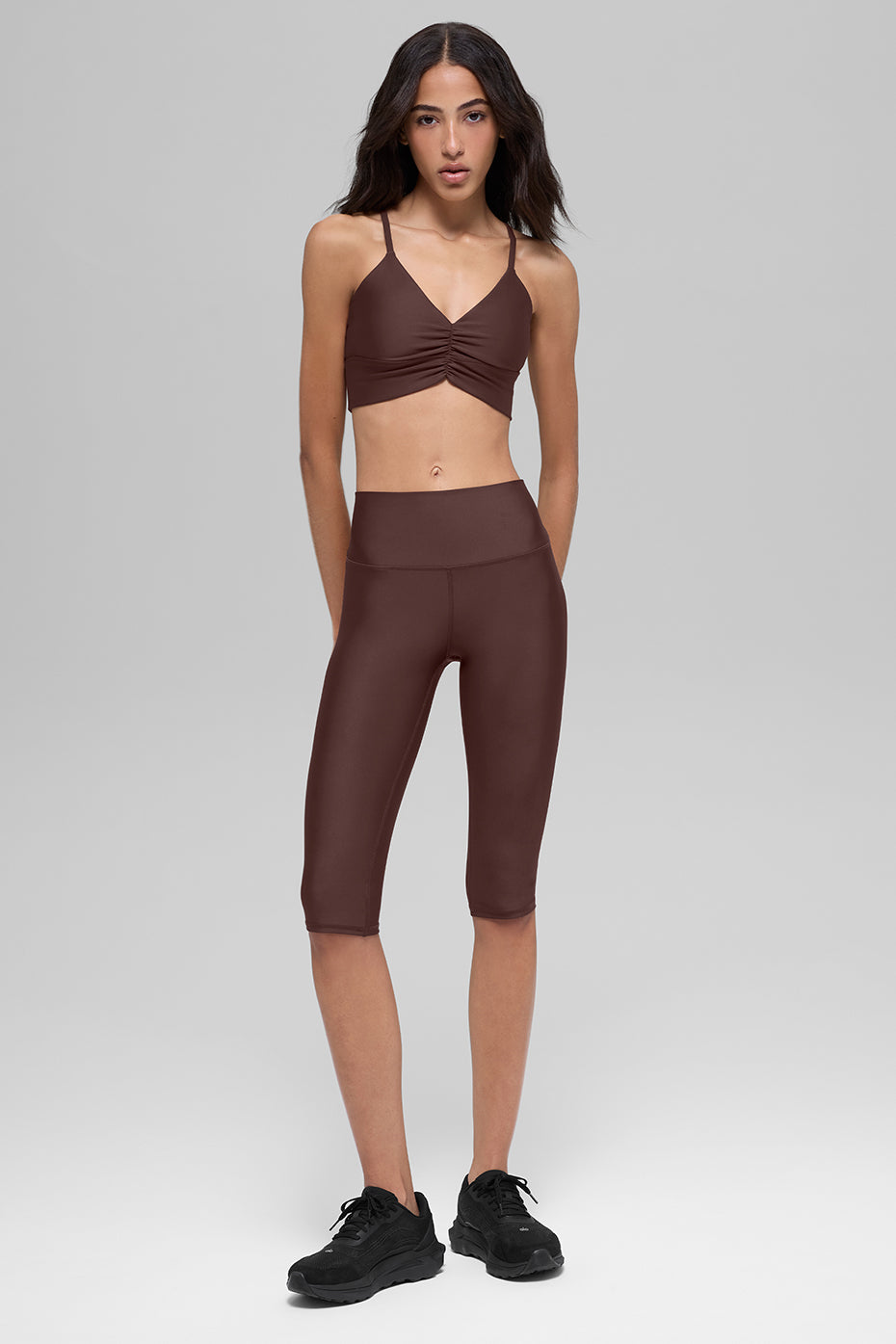 alo 16'' High-Waist Airlift Capri - Brownstone