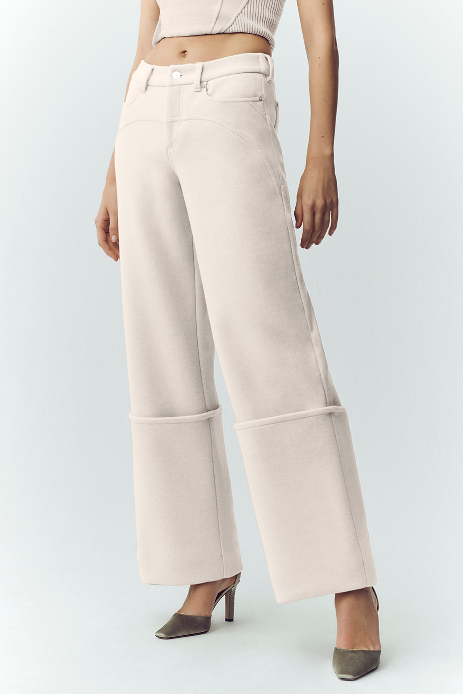 alo Wool Blend Nightcap Wide Leg Pant - Cafe Au Lait