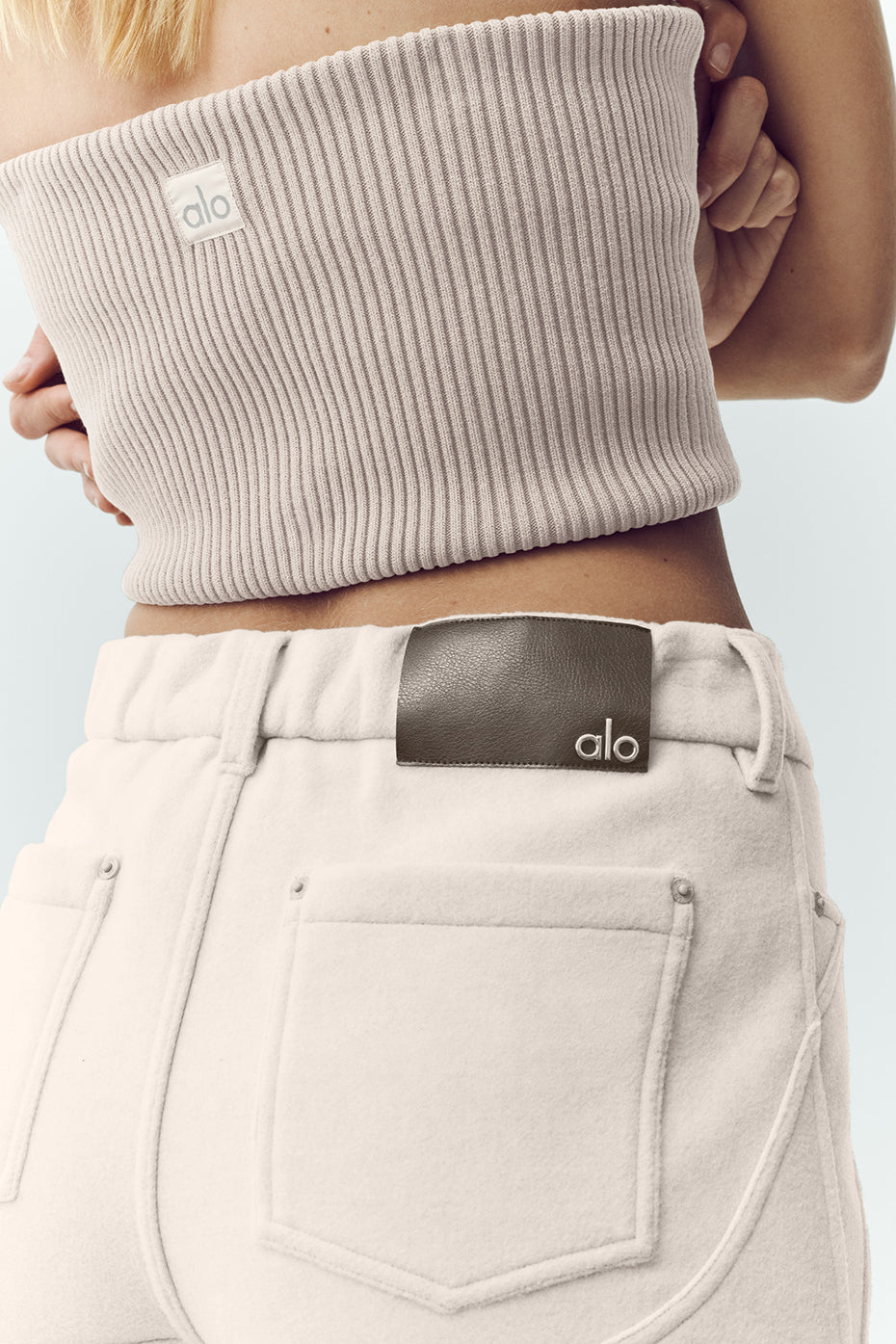 alo Wool Blend Nightcap Wide Leg Pant - Cafe Au Lait