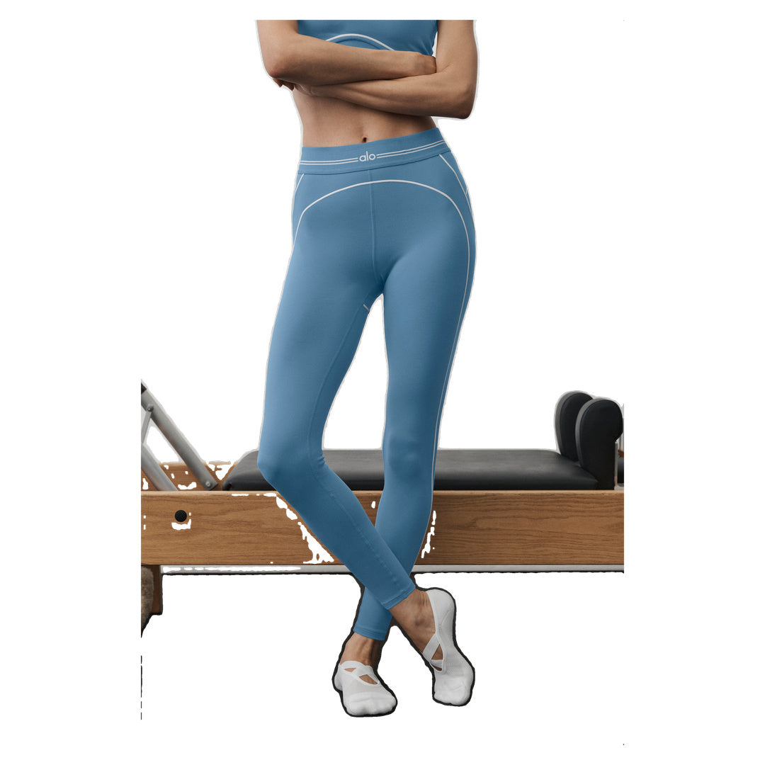 ALO Airbrush High-Waist 7/8 Heart Throb Legging - California Blue/White