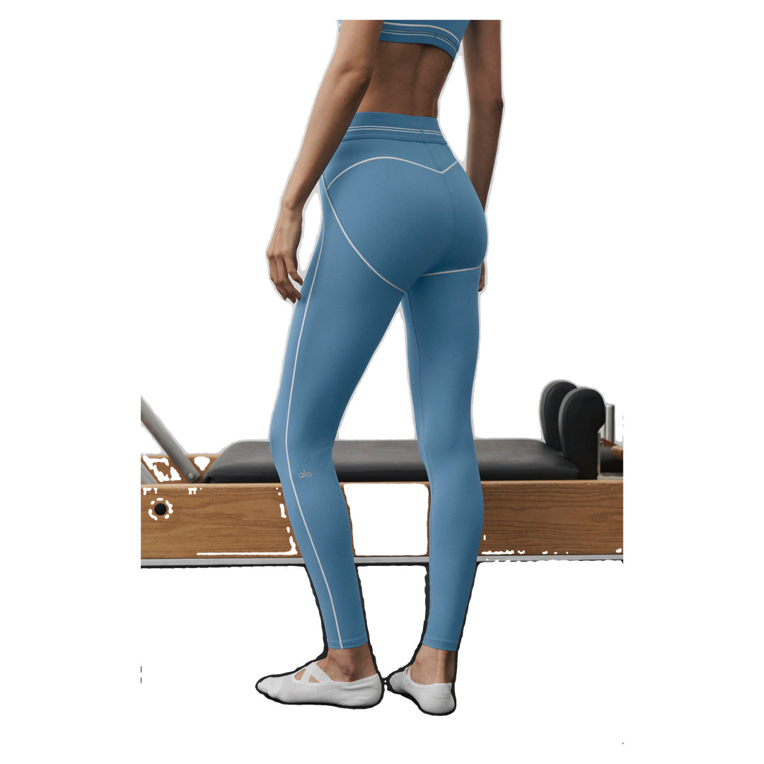 ALO Airbrush High-Waist 7/8 Heart Throb Legging - California Blue/White