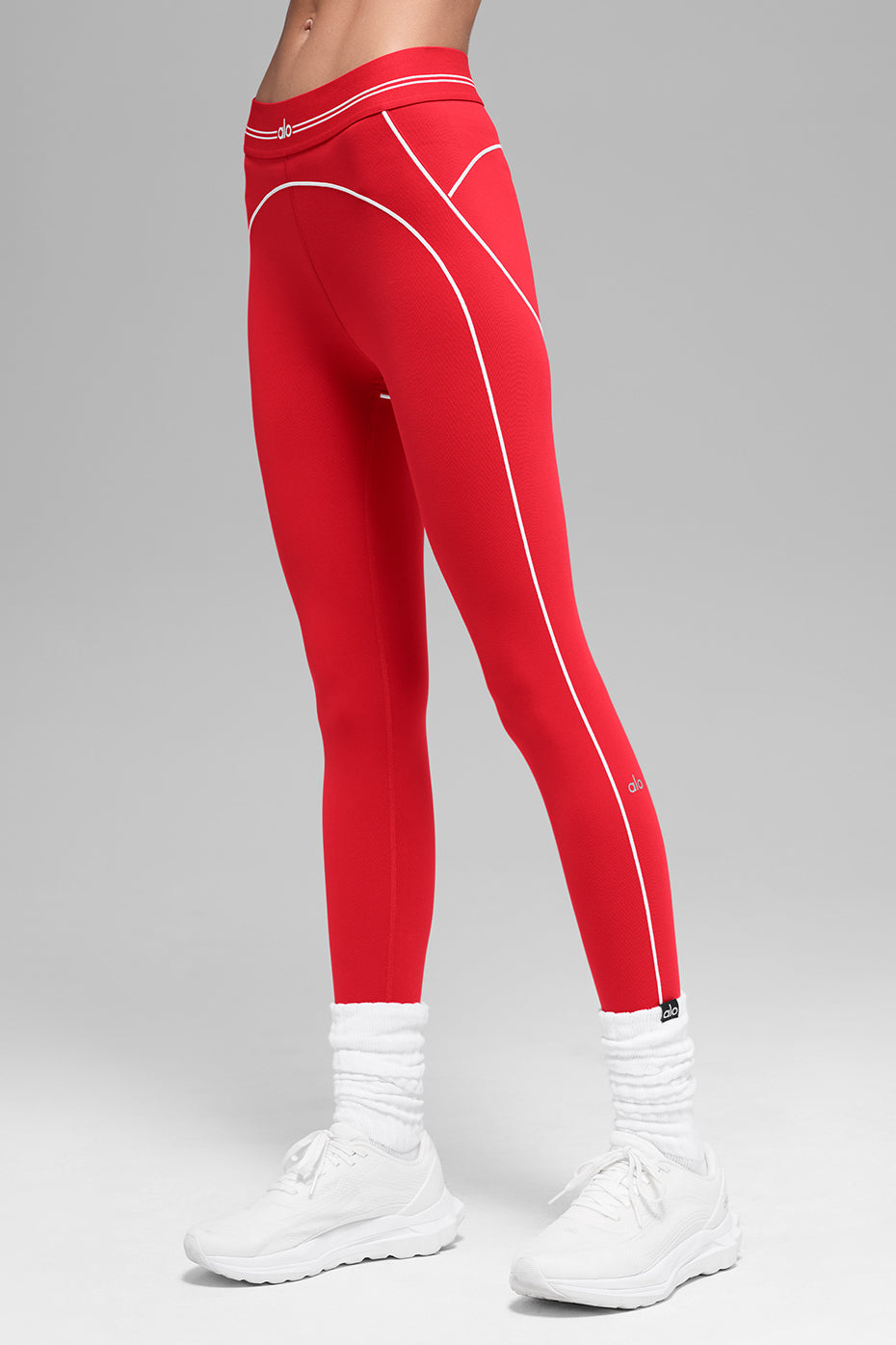 alo Airbrush High-Waist 7/8 Heart Throb Legging - Bright Red/White