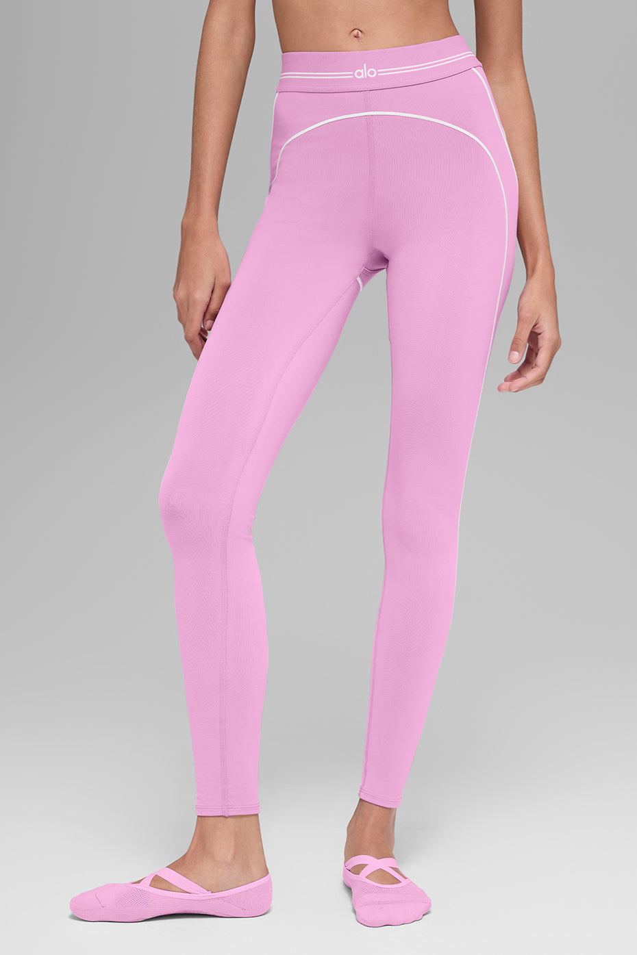 alo Airbrush High-Waist 7/8 Heart Throb Legging - Candy Heart Pink/White