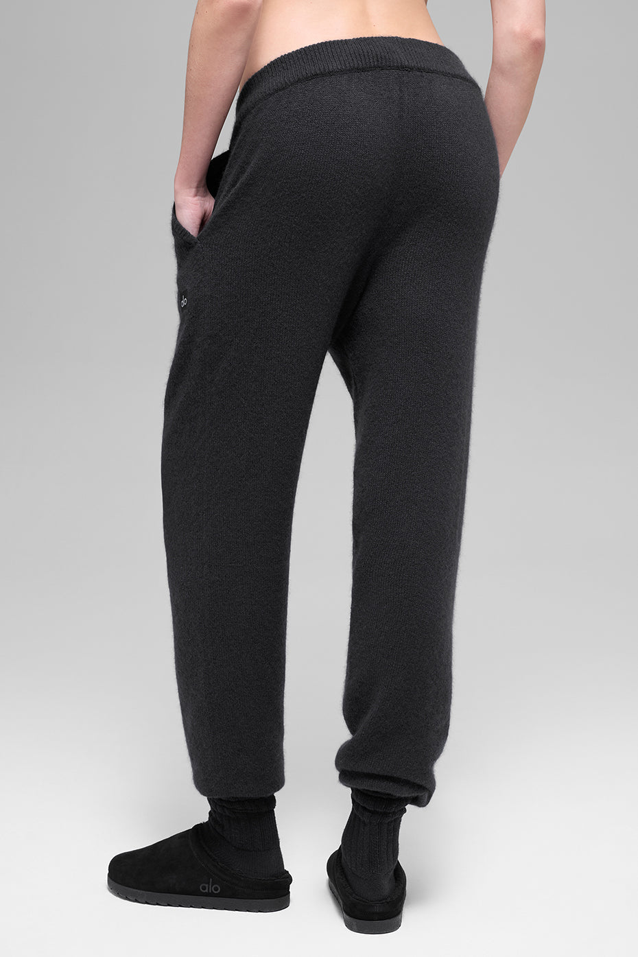 alo Wool Cashmere High-Waist New Class Jogger - Black