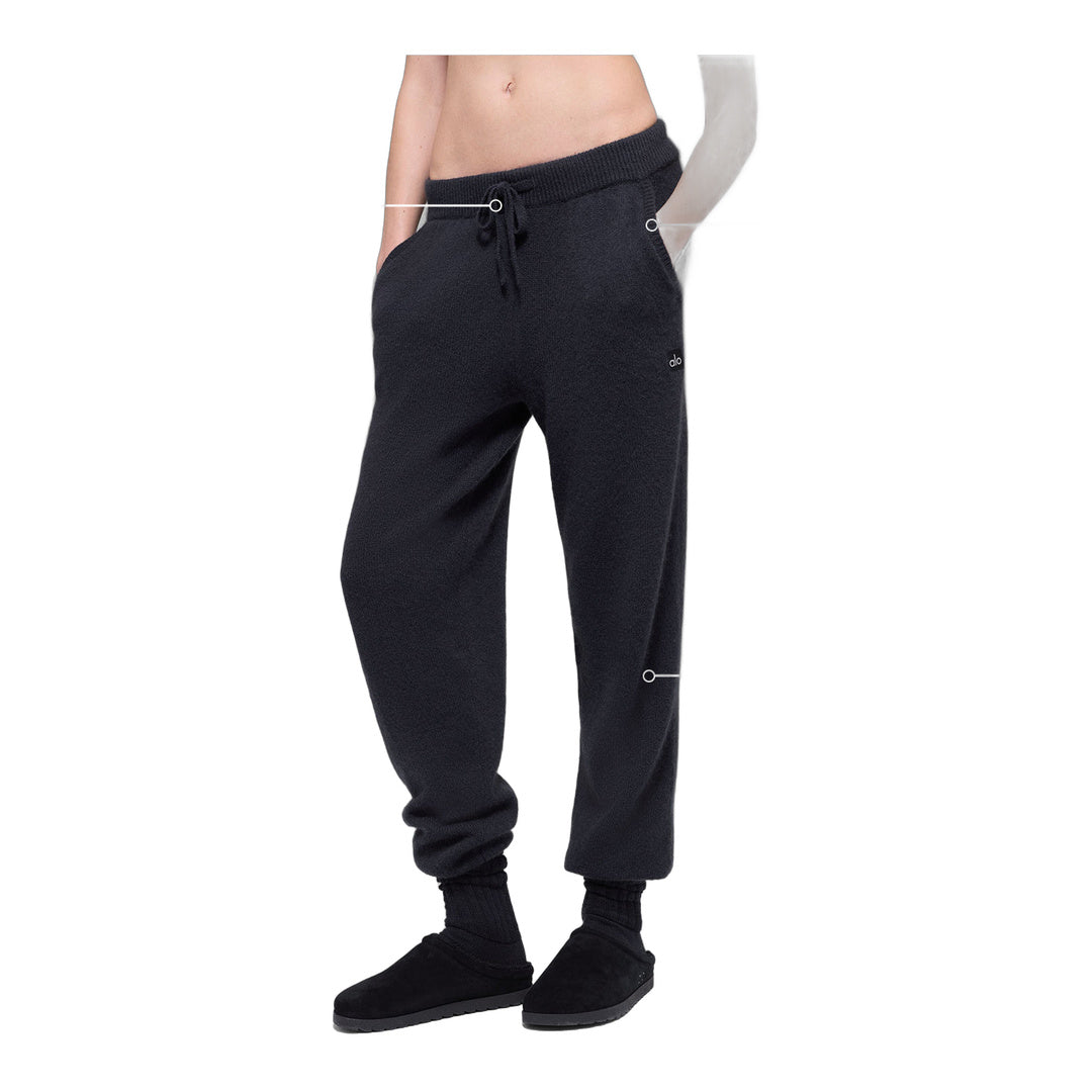 alo Wool Cashmere High-Waist New Class Jogger - Black